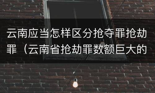 云南应当怎样区分抢夺罪抢劫罪（云南省抢劫罪数额巨大的标准）