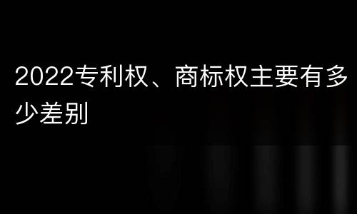 2022专利权、商标权主要有多少差别