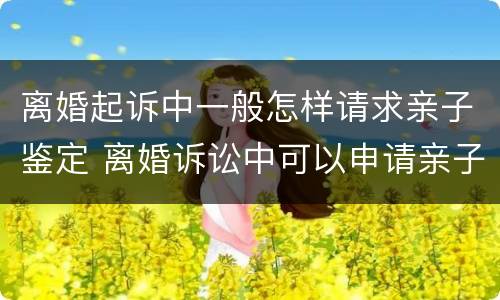 离婚起诉中一般怎样请求亲子鉴定 离婚诉讼中可以申请亲子鉴定吗