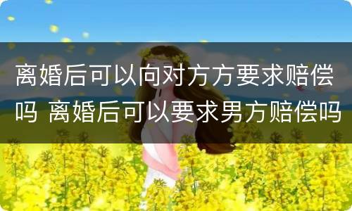离婚后可以向对方方要求赔偿吗 离婚后可以要求男方赔偿吗