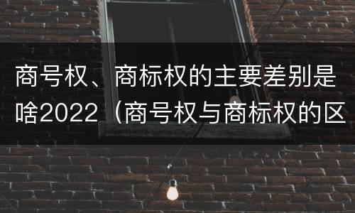 商号权、商标权的主要差别是啥2022（商号权与商标权的区别）