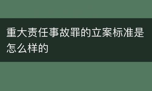 重大责任事故罪的立案标准是怎么样的