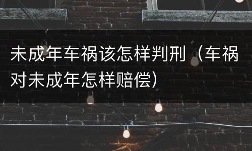 未成年车祸该怎样判刑（车祸对未成年怎样赔偿）