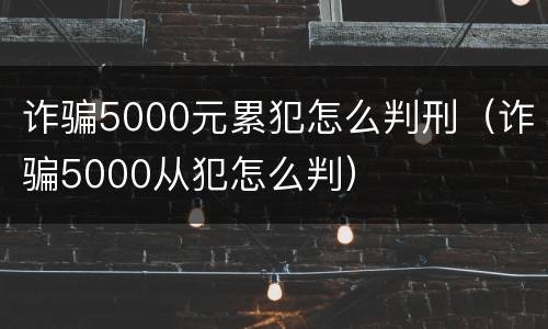 诈骗5000元累犯怎么判刑（诈骗5000从犯怎么判）