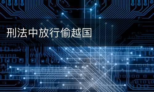 刑法中放行偷越国