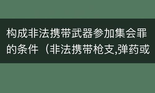 构成非法携带武器参加集会罪的条件（非法携带枪支,弹药或者弩,匕首等国家规定的情节严重）
