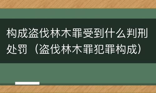 构成盗伐林木罪受到什么判刑处罚（盗伐林木罪犯罪构成）
