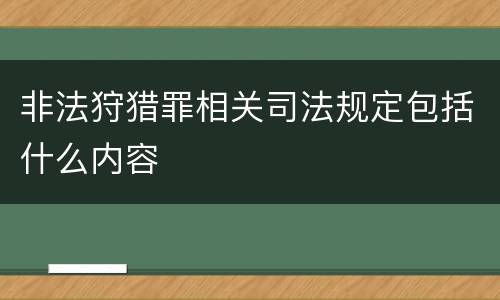 非法狩猎罪相关司法规定包括什么内容