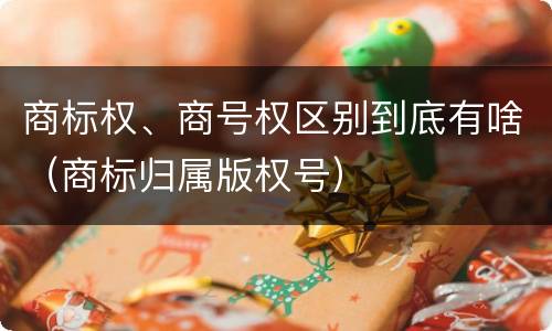 商标权、商号权区别到底有啥（商标归属版权号）