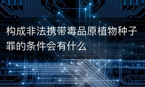 构成非法携带毒品原植物种子罪的条件会有什么