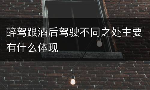 醉驾跟酒后驾驶不同之处主要有什么体现