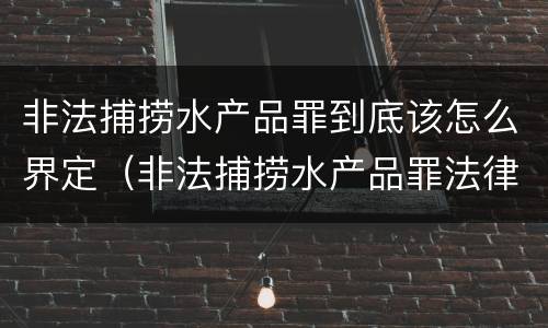 非法捕捞水产品罪到底该怎么界定（非法捕捞水产品罪法律条款）