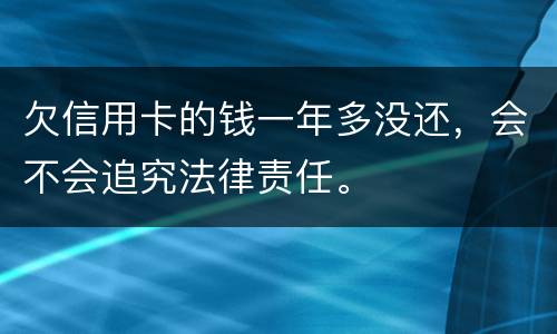 欠信用卡的钱一年多没还，会不会追究法律责任。