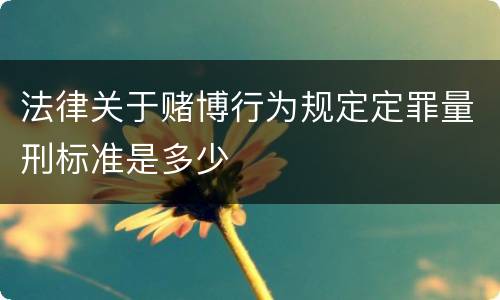 法律关于赌博行为规定定罪量刑标准是多少
