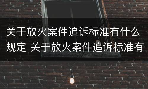 关于放火案件追诉标准有什么规定 关于放火案件追诉标准有什么规定嘛