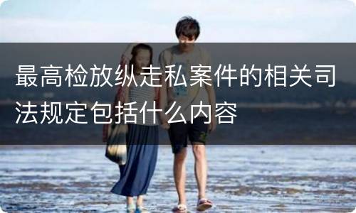 最高检放纵走私案件的相关司法规定包括什么内容