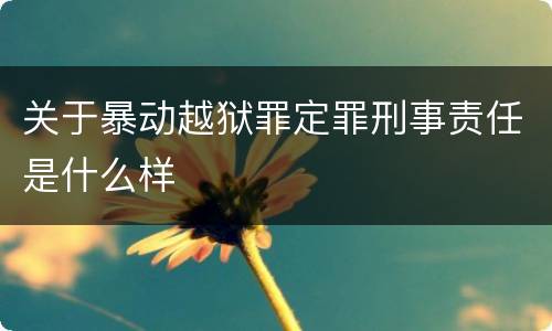 关于暴动越狱罪定罪刑事责任是什么样