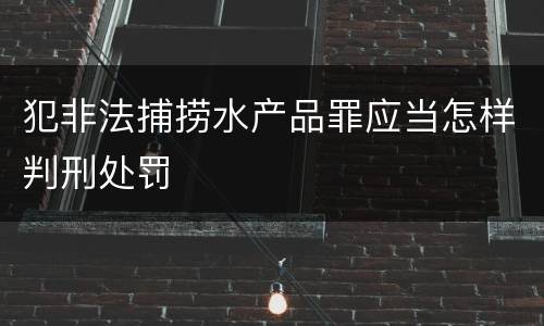 犯非法捕捞水产品罪应当怎样判刑处罚