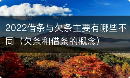 2022借条与欠条主要有哪些不同（欠条和借条的概念）