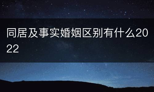 同居及事实婚姻区别有什么2022