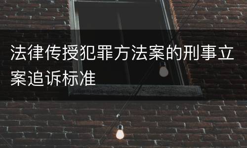 法律传授犯罪方法案的刑事立案追诉标准