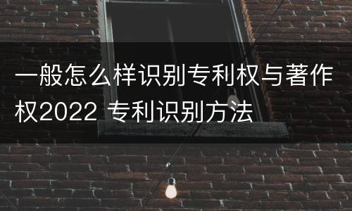一般怎么样识别专利权与著作权2022 专利识别方法