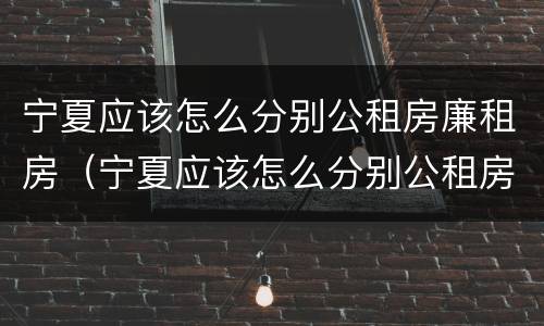 宁夏应该怎么分别公租房廉租房（宁夏应该怎么分别公租房廉租房和商品房）