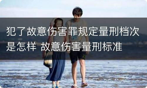 犯了故意伤害罪规定量刑档次是怎样 故意伤害量刑标准