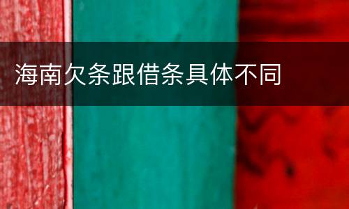 海南欠条跟借条具体不同