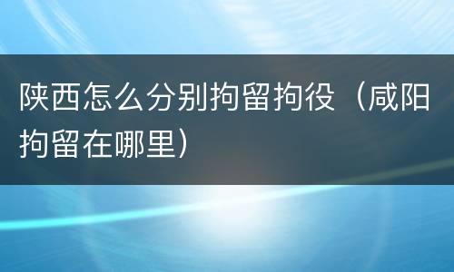 陕西怎么分别拘留拘役（咸阳拘留在哪里）