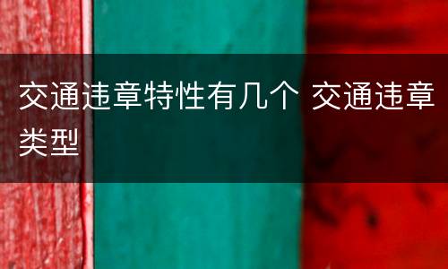 交通违章特性有几个 交通违章类型