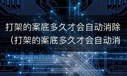 打架的案底多久才会自动消除（打架的案底多久才会自动消除呢）