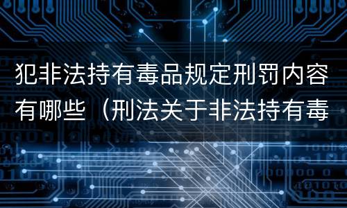 犯非法持有毒品规定刑罚内容有哪些（刑法关于非法持有毒品罪的规定）