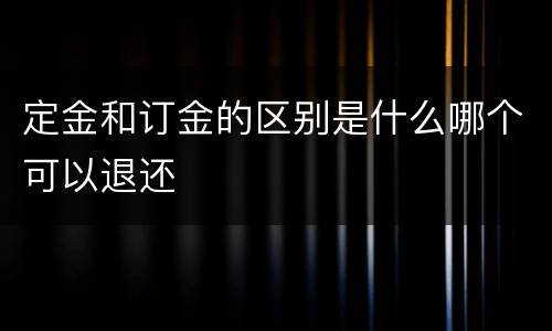 定金和订金的区别是什么哪个可以退还
