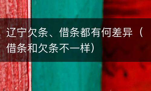 辽宁欠条、借条都有何差异（借条和欠条不一样）