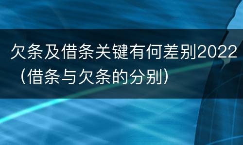 欠条及借条关键有何差别2022（借条与欠条的分别）