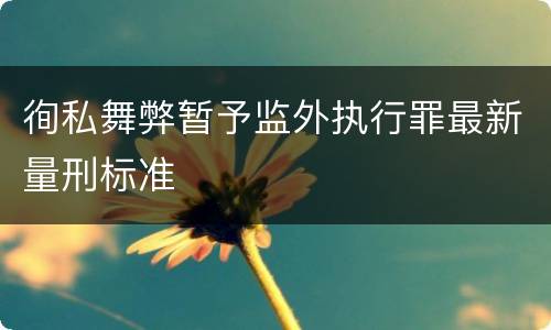 徇私舞弊暂予监外执行罪最新量刑标准