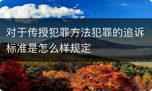 对于传授犯罪方法犯罪的追诉标准是怎么样规定