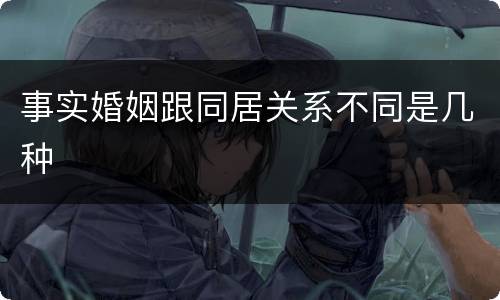 事实婚姻跟同居关系不同是几种