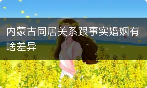 内蒙古同居关系跟事实婚姻有啥差异