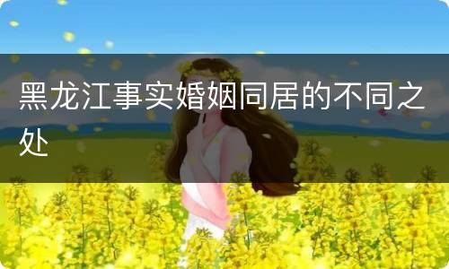 黑龙江事实婚姻同居的不同之处