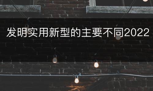 发明实用新型的主要不同2022
