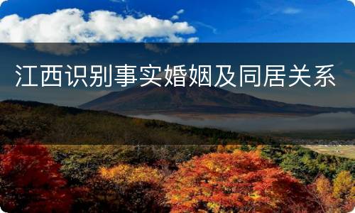 江西识别事实婚姻及同居关系