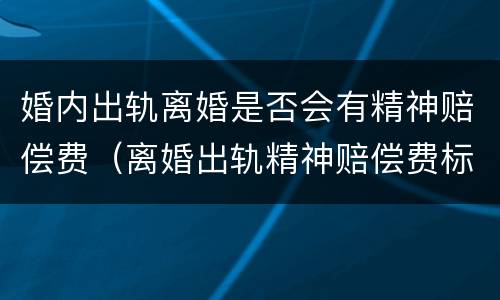 婚内出轨离婚是否会有精神赔偿费（离婚出轨精神赔偿费标准）