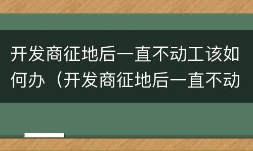 开发商征地后一直不动工该如何办（开发商征地后一直不动工该如何办）