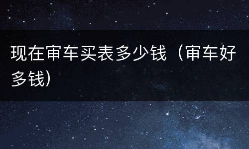 现在审车买表多少钱（审车好多钱）