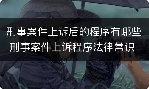 刑事案件上诉后的程序有哪些 刑事案件上诉程序法律常识