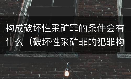 构成破坏性采矿罪的条件会有什么（破坏性采矿罪的犯罪构成）