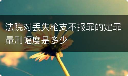 法院对丢失枪支不报罪的定罪量刑幅度是多少