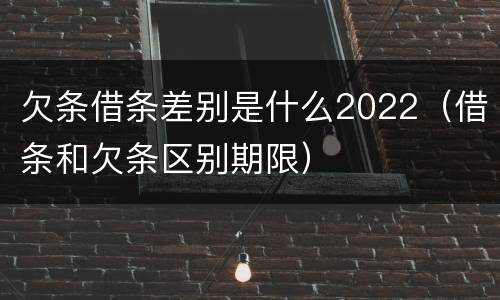 欠条借条差别是什么2022（借条和欠条区别期限）